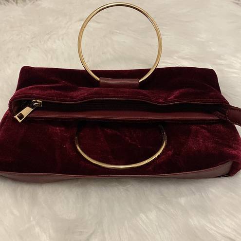 Sole Society  Foldover Velvet Clutch- Maroon Colored