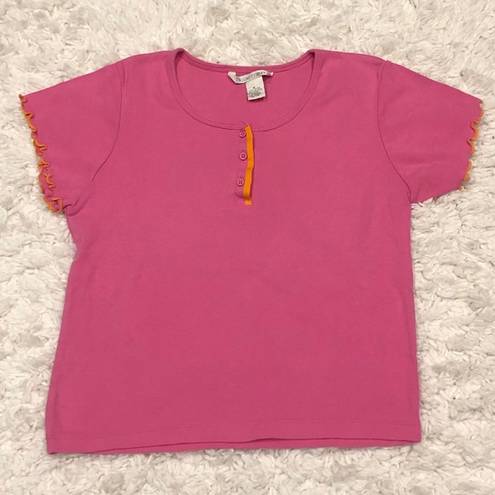 Edge Casual Corner Lettuce  T-Shirt Pink Medium