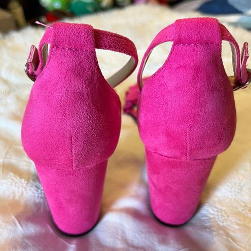 Unisa  Diara Pink High Heel Sandal Shoes W/ Ankle Strap Women’s Size 10 Ruffle