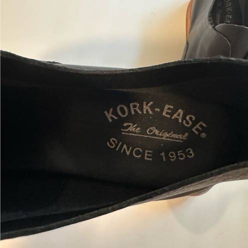 Kork-Ease  Black Nottingham Flat Leather Oxford Loafer Shoe