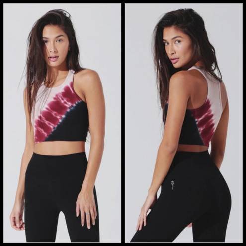 Onyx 💕ELECTRIC & ROSE💕 Bella Crop Bralette Crimson Beige &  Tie-Dye Large L NWT