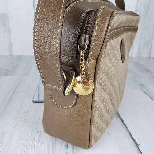 Gucci  Brown Canvas Jacquard & Leather Shoulder Bag Retro Print Camera Bag