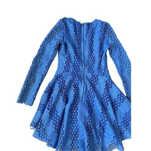 Dance & Marvel  Blue Long Sleeve Skater Dress Size Small