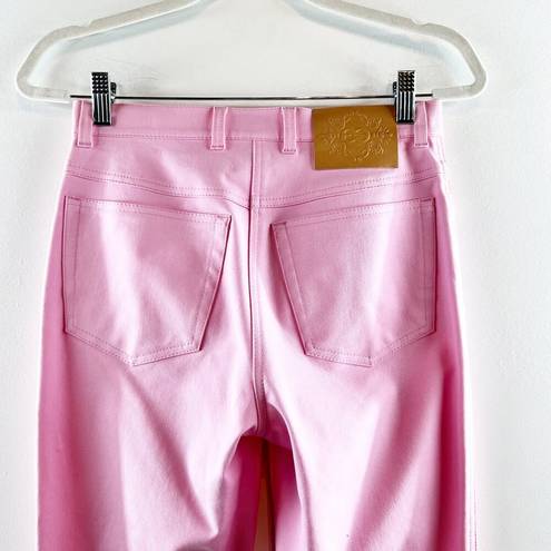 Bubblegum Escada High Waisted Ankle Length Straight Leg Jeans Stretch  Pink 36