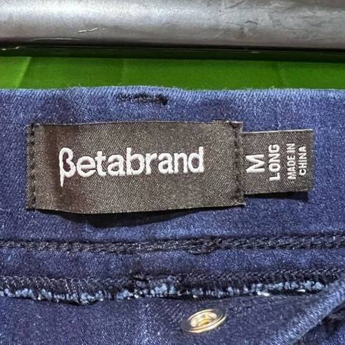 Betabrand ‎ Yoga Denim Classic Pull On Skinny Leg Jeans Dark Wash Medium Long