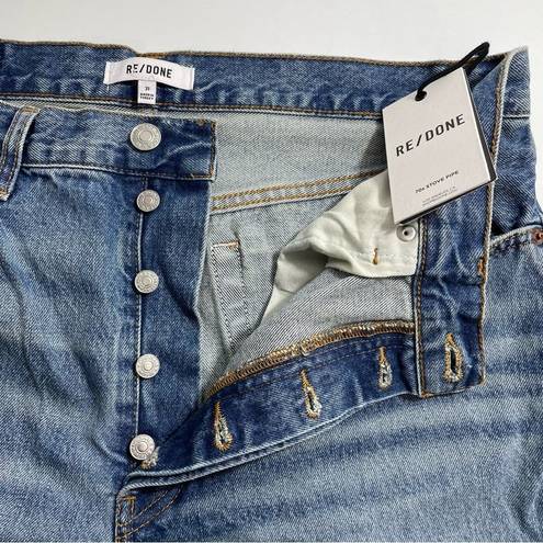 RE/DONE NWT  ‘70s Stove Pipe Size 31 Straight Jeans High Rise in Favorite Bleu