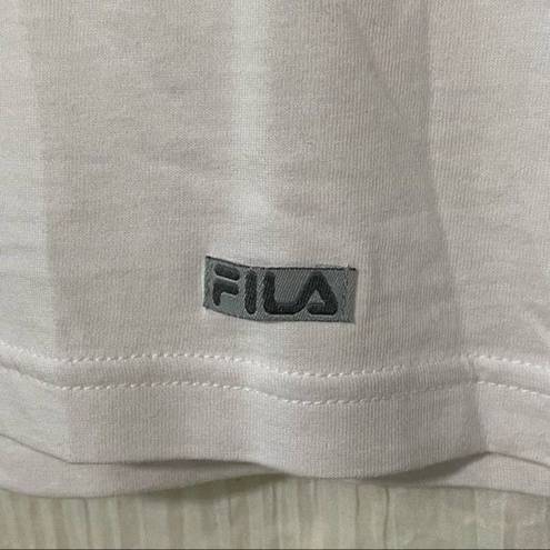 FILA  Essentials Short Sleeve Cotton V-Neck Top UK Medium