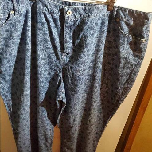 J.Jill  size 28 woman’s jeans blue dark blue flowered print waist 46 inches