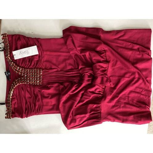 Ruby New. SKY dark red  mini dress. Normally $228