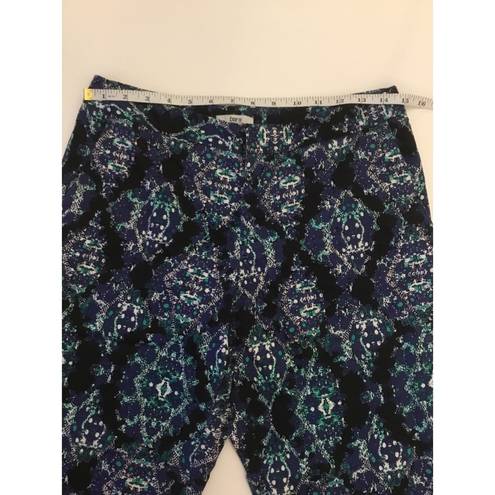 Bar III Bar lll Purple/Turquoise Abstract Crop Pants Sz 10