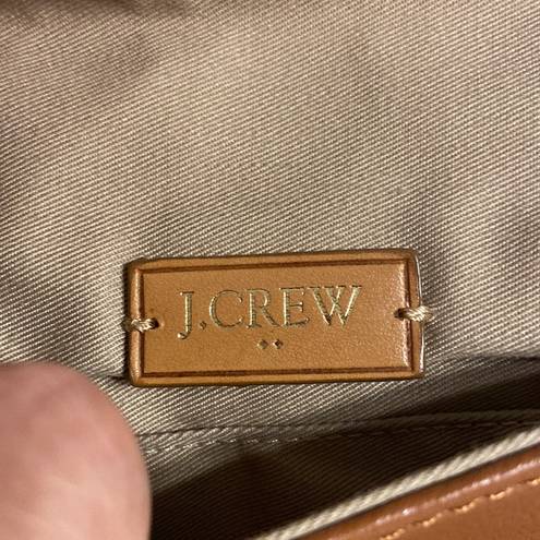 J.Crew  100% Leather Purse /Clutch tan/ brown color excellent condition