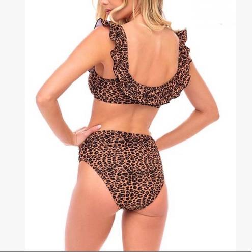 Cabana Del Sol  Leopard Ruffle Bikini