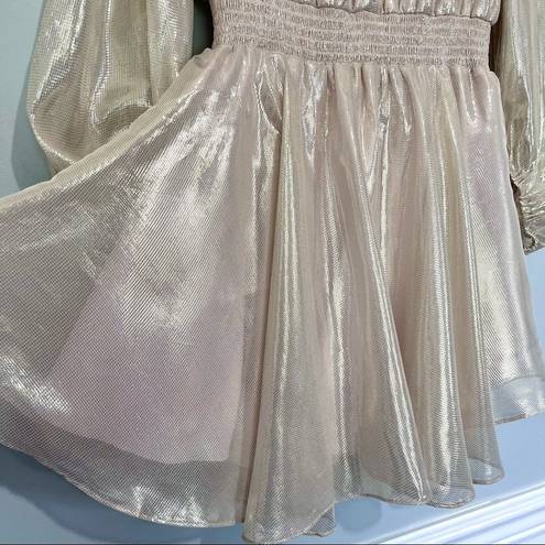 a.n.a  Cate Caelyn Lame Gold Metallic Shimmer Mini Dress
