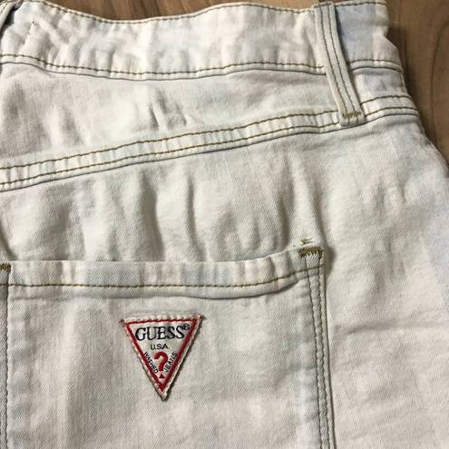 Guess Vtg  Jean Shorts 90s Light Wash Faded Size 28 Original American Triangle