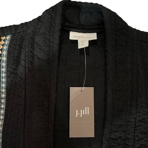 J.Jill NWT  Pure Jill Seersucker Black Jacket Size Small