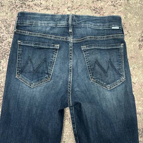 Edge Mother Women's Blue Denim The  The Looker Crop Dark Wash Skinny Jeans Sz 27