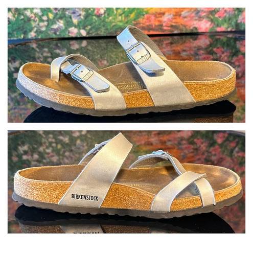 Birkenstock GUC  Women's Silver Mayari Sandals Euro 40 US 9-9.5