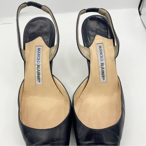 Manolo Blahnik Vintage  leather slingback pumps Size 36 1/2, 6.5US