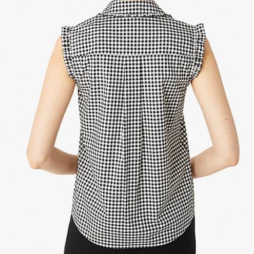 Kate Spade NWT  Mini gingham sleeveless top , Black and white