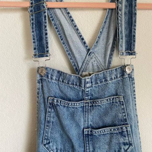 Free People  We The Free Denim Bib Cuffed Cottagecore Shortall/ Overalls Size XS