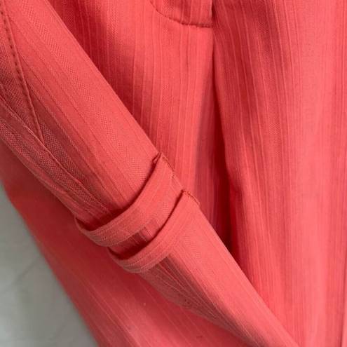 Ted Baker  Coral Pink Wide Leg Straight Pants Womens Size 1 Cotton Striped