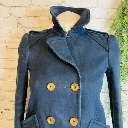 Juicy Couture Pea Coat XS Navy Military Double Breast Feminine