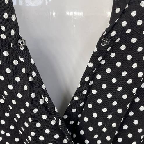 Popsugar  Large Jumpsuit Polka Dot Sleeveless V-Neck Pocket Collar Elastic Waist