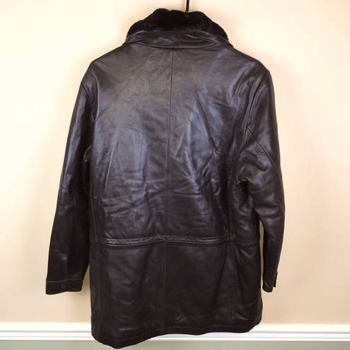 Marc New York  Women’s Dark Brown Leather Faux Trim Jacket