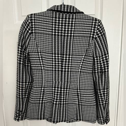 White House | Black Market WHBM tweed plaid double breasted striped blazer mob boss