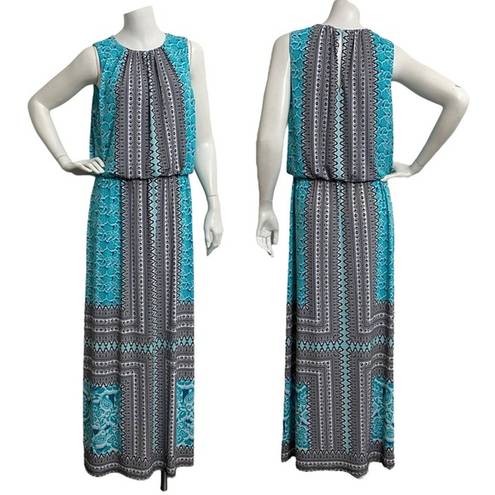 London Times  Collection Sleeveless Maxi Dress Women’s size 10 Blue Black Cruise