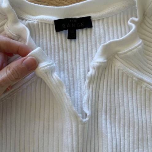 The Range  Long Sleeve Ribbed Sweater in White