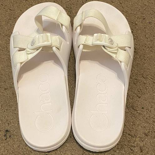 Chacos Womens Chaco Chillos White Strap Sandals Slides Synthetic Size 8