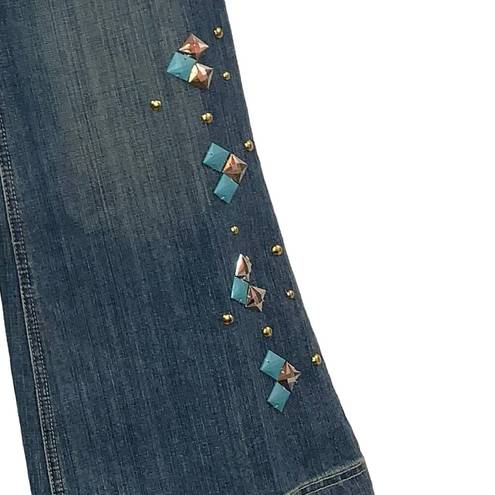 Vintage Blue  Identity Wide Leg Embellished Jeans