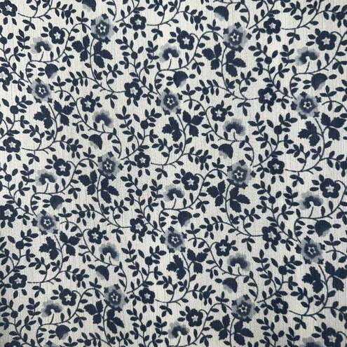 Madewell   Georgette Ruffle-Sleeve Peplum Top Blue & White EUC Size Medium