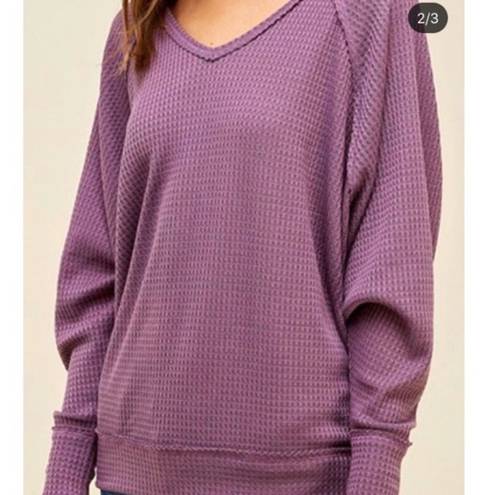 Emma’s Closet NWT |  | Purple waffle long sleeve