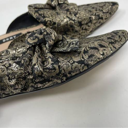 DKNY  Pier Baroque Tapestry Brocade Metallic Fabric Mules Slides Shoes womens 7.5