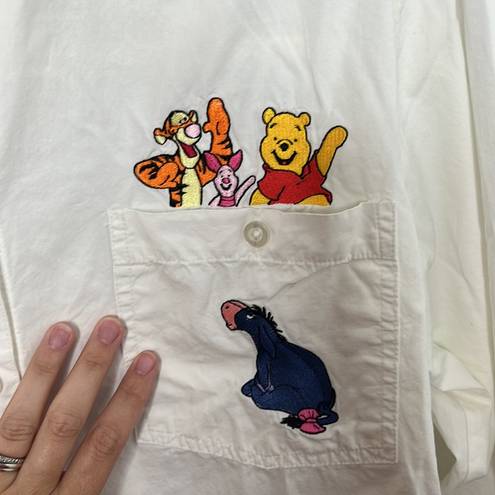 Disney  Winnie the Pooh White Cotton Button Down