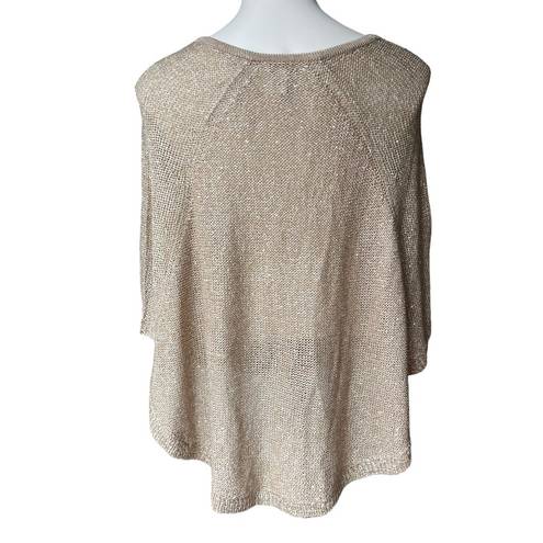 Chico's Chico’s Gold Metallic Sweater Poncho, Sz S/M