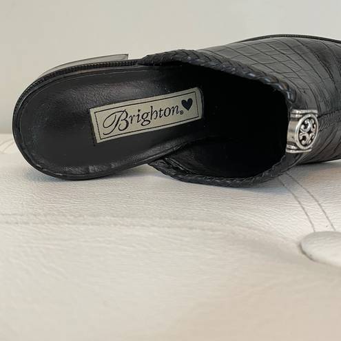 Brighton  Faith Black Leather Clogs Sz 6.5