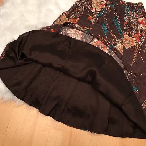 Coldwater Creek  floral skirt brown Size XS