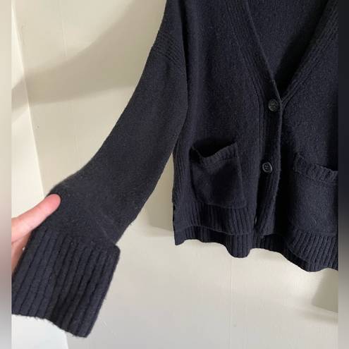 J.Crew black relaxed fit cardigan with pockets classic comfy chic