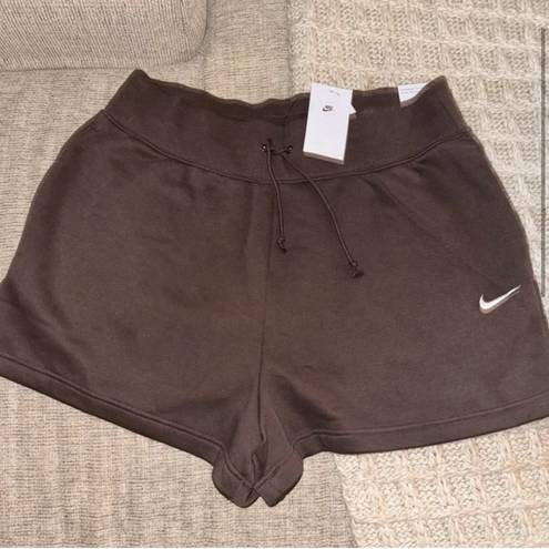 Nike Brand New  Sports Wear Phoenix Fleece High Waisted Loose Shorts 1X Brown NWT