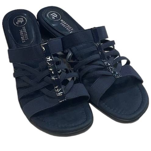 Mootsies Tootsies  Monikkoff Navy Blue Strappy Slip On Sandals Size 9