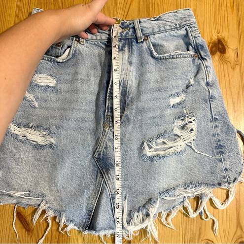 Pilcro  Urban Outfitters Destroyed Denim Mini Skirt Distressed Ripped Women’s 4
