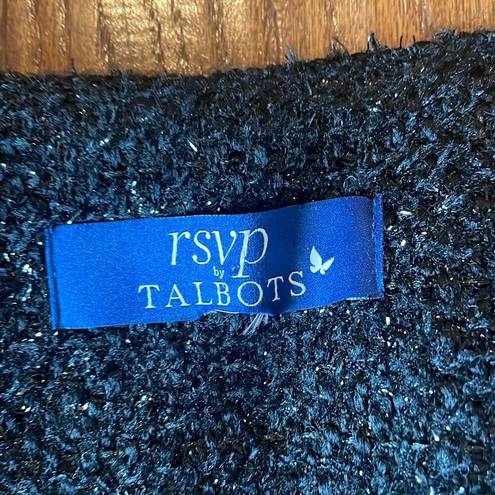 Talbots  RSVP black boucle tweed pearl trim blazer 2x