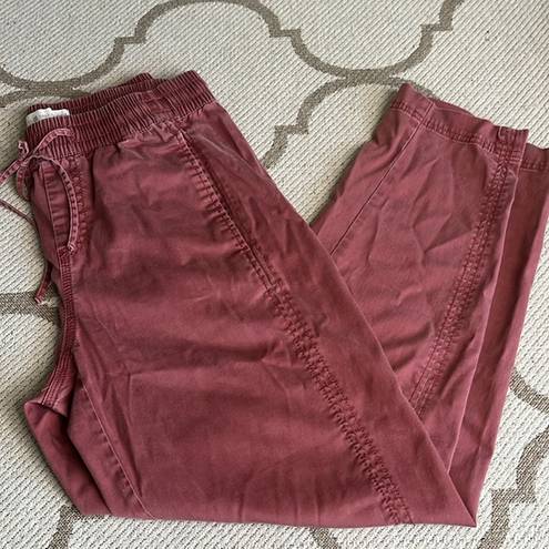 Lou & grey  for Loft Rose khaki chino  elastic waistband ankle pants