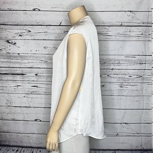 Coldwater Creek  NWT Size 2X (20W-22W) White Pleat Placket Button Up Blouse Top