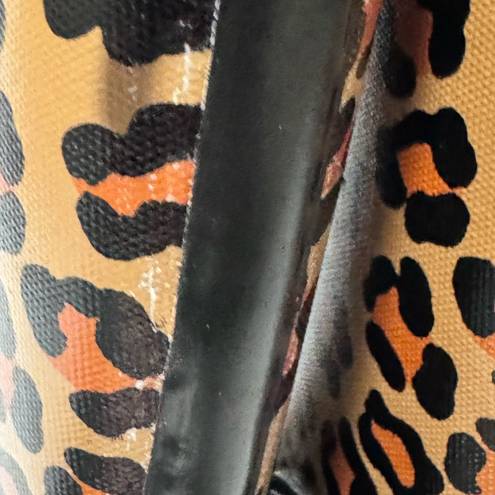 Coach  Tristee Leopard Animal Print Lace Up Knee High Rubber Rain Boots Size 7B