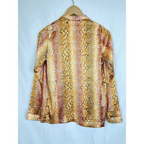 Beach Riot  Stretch Blazer Jacket Women's XS Snake Print Long Sleeve Polyester