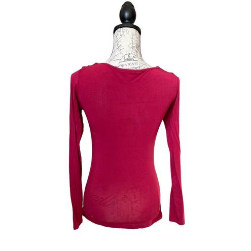 Pendleton  Women's Long Sleeve Red Twist Front Cowl Neck Modal Blend Shirt Top XS